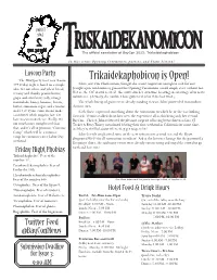 Trikaidekaphobicon Is Open!