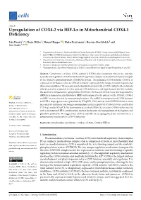 Upregulation of COX4-2 Via HIF-1 in Mitochondrial COX4-1 Deficiency