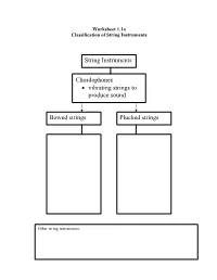 Worksheet 1.1A Classification of String Instruments