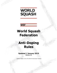 World Squash Federation Anti-Doping Rules
