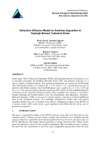 Advection Diffusion Model for Particles Deposition in Rayleigh-Bénard Turbulent Flows