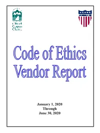 Code of Ethics Vendor Report 1/1/2020