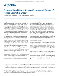 Common Weed Hosts of Insect-Transmitted Viruses of Florida Vegetable Crops1 Gaurav Goyal, Harsimran K