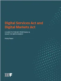 Digital Services Act and Digital Markets Act