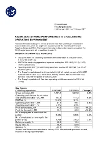Fazer 2020: Strong Performance in Challenging Operating Environment