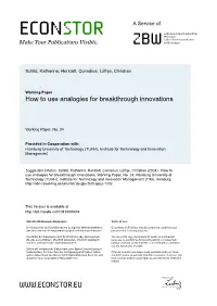 How to Use Analogies for Breakthrough Innovations