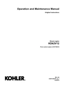 Operation and Maintenance Manual KD62V12