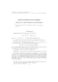 PELL FACTORIANGULAR NUMBERS Florian Luca, Japhet Odjoumani