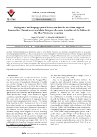 Phylogenetic and Biogeographical History Confirm