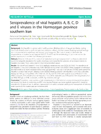 Seroprevalence of Viral Hepatitis A, B, C, D and E Viruses in The