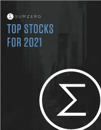 Sumzero Top Stocks for 2021