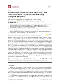Viral Genomic Characterization and Replication Pattern of Human Polyomaviruses in Kidney Transplant Recipients