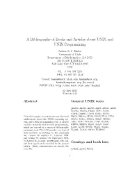 A Bibliography of Books and Articles About UNIX and UNIX Programming