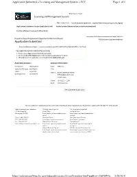 Application Submitted Page 1 of 1 Application Submitted