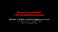 B&MRRHS Display Case Collection 2021