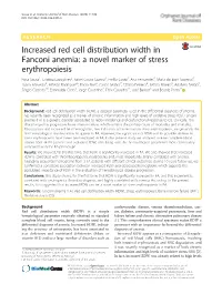Increased Red Cell Distribution Width in Fanconi Anemia: a Novel Marker Of