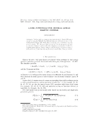 Layer Potentials for General Linear Elliptic Systems 1