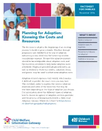 Planning for Adoption: Knowing the Costs and Resources