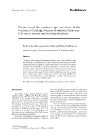 Protistology Collection of the Proteus-Type Amoebae at The