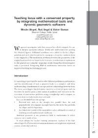 Teaching Locus with a Conserved Property by Integrating Mathematical Tools and Dynamic Geometric Software