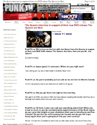 The Queers Interview in Support of Their New DVD Release the Queers Are Here Page 1 of 14