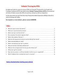 Vehicle Testing by RTA