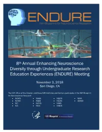 8Th Annual ENDURE Program Booklet 2018