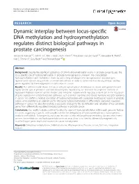 Dynamic Interplay Between Locus-Specific DNA Methylation and Hydroxymethylation Regulates Distinct Biological Pathways in Prostate Carcinogenesis Shivani N