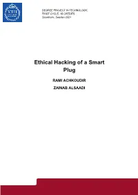 Ethical Hacking of a Smart Plug