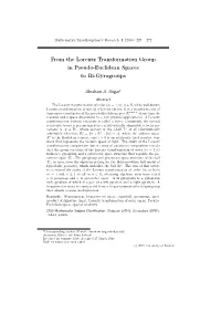 From the Lorentz Transformation Group in Pseudo-Euclidean Spaces to Bi-Gyrogroups
