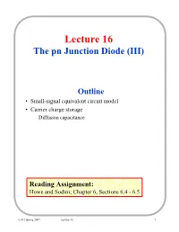 Lecture 16 the Pn Junction Diode (III)