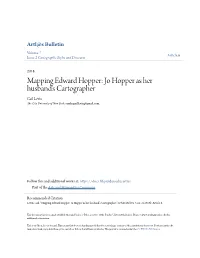 Mapping Edward Hopper: Jo Hopper As Her Husband's Cartographer