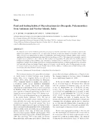 Note Food and Feeding Habits of Macrobrachium
