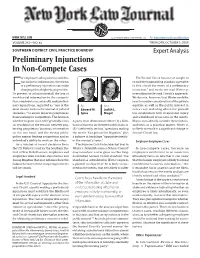 Preliminary Injunctions in Non-Compete Cases