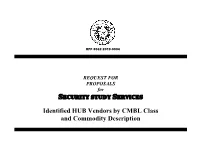Security Study RFP HUB CMBL List