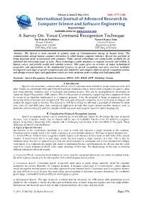 Voice Command Recognition Technique