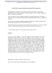 Cyclin F-Chk1 Synthetic Lethality Mediated by E2F1 Degradation