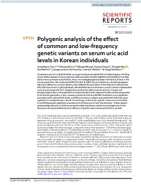 Polygenic Analysis of the Effect of Common and Low-Frequency Genetic