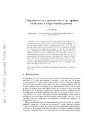 Teleportation of a Quantum State of a Spatial Mode with a Single Massive Particle