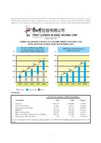Third Quarterly Results for the Three Months and Nine Months Ended 30Th September 2010
