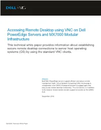Accessing Remote Desktop Using VNC on Dell Poweredge Servers