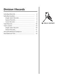 Division I Records