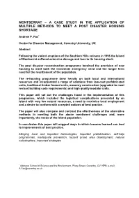 Montserrat – a Case Study in the Application of Multiple Methods to Meet a Post Disaster Housing Shortage