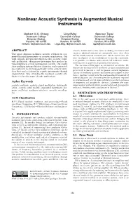 Nonlinear Acoustic Synthesis in Augmented Musical Instruments