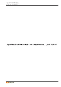 Openbricks Embedded Linux Framework - User Manual I
