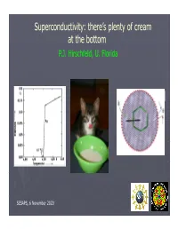 Superconductivity: There’S Plenty of Cream at the Bottom P.J
