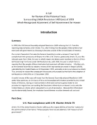 A Call for Review of the Historical Facts Surrounding UNGA Resolution 1469 (Xiv) of 1959 Which Recognized Attainment of Self-Government for Hawaii