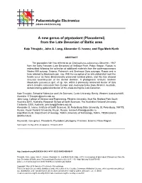 A New Genus of Ptyctodont (Placodermi) from the Late Devonian of Baltic Area