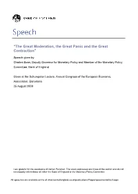 The Great Moderation, the Great Panic and the Great Contraction By
