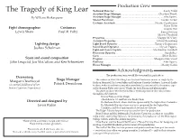 The Tragedy of King Lear Assistant Stage Manager